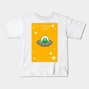 "Thinking of You" Alien UFO Sloth Kids T-Shirt